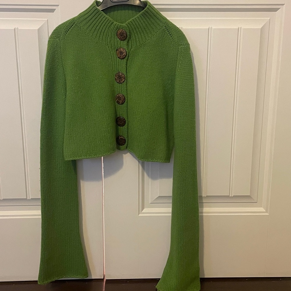 EUC Green Cashmere Cropped Sweater (made in Italy)